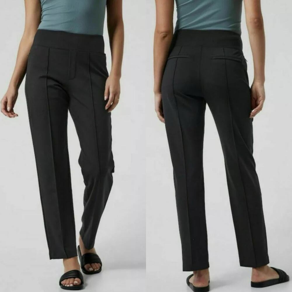 Athleta Eastbound Straight Leg Pull On‎ Center Seam Athleisure Pant Black Size 8